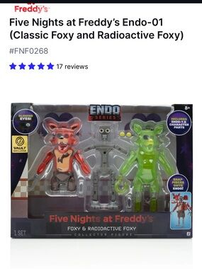 Endo-01 Foxy & Radioactive Foxy Action Figure Set - Red & Green